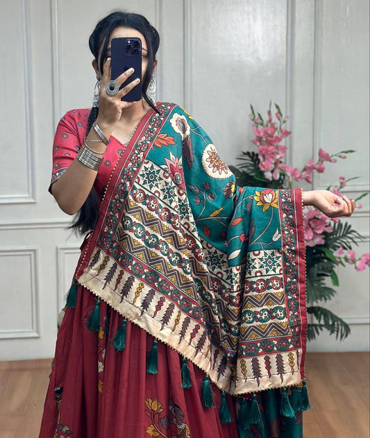 Bandhej And Ajarakh Print Lehenga