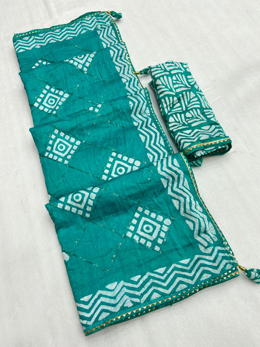 batik print seqance Rich Look Saree