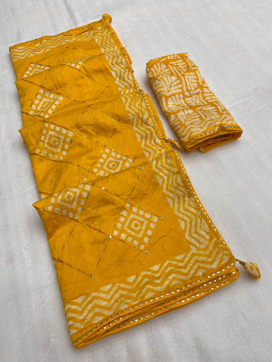 batik print seqance Rich Look Saree