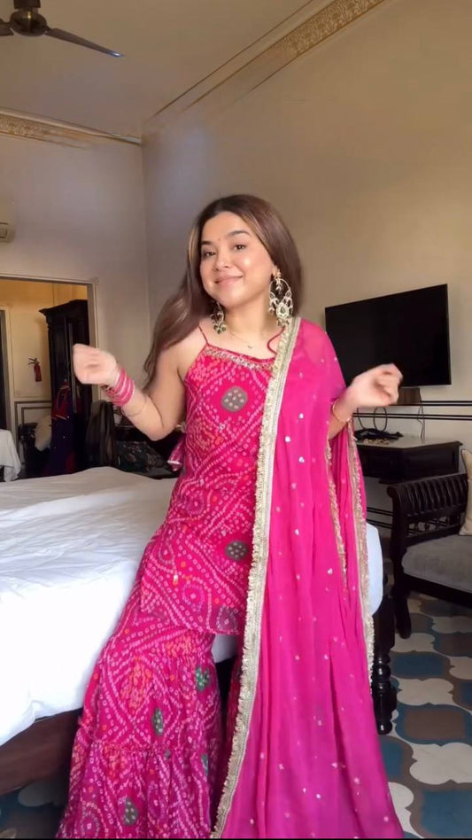 Classic Ethnic Bandhani Sharara out fit *