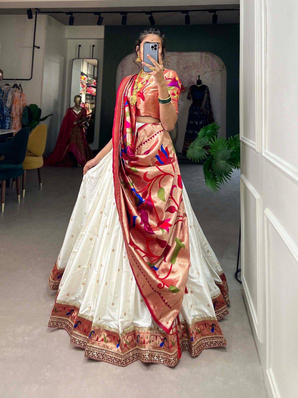 Trendy and Traditional Paithani  Lehenga  Choli
