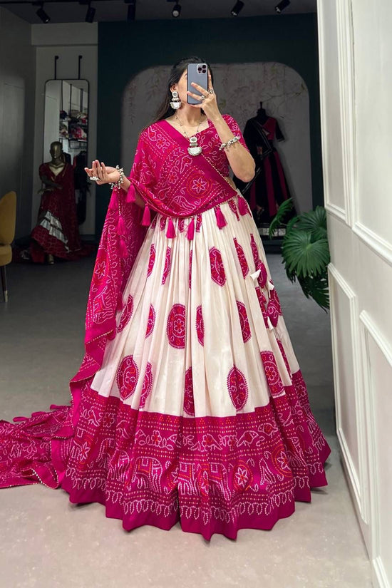 TRADITIONAL BANDHEJ PRINT LEHENGA CHOLI