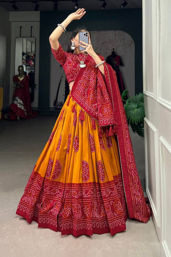 TRADITIONAL BANDHEJ PRINT LEHENGA CHOLI