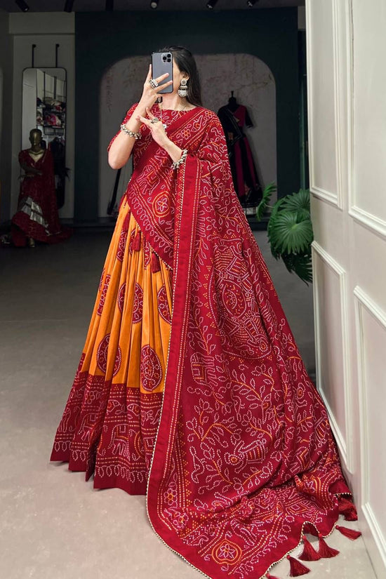TRADITIONAL BANDHEJ PRINT LEHENGA CHOLI