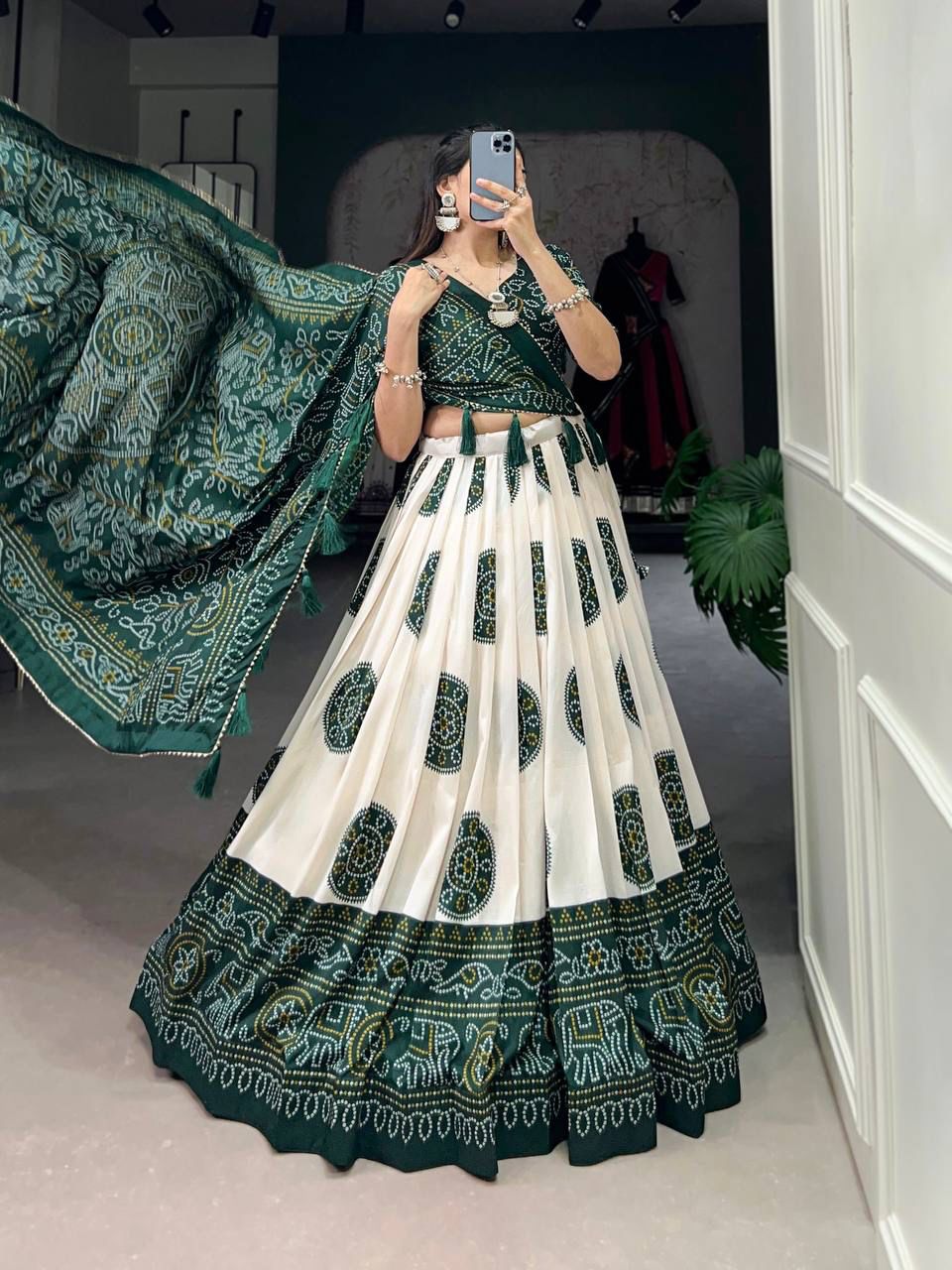 TRADITIONAL BANDHEJ PRINT LEHENGA CHOLI
