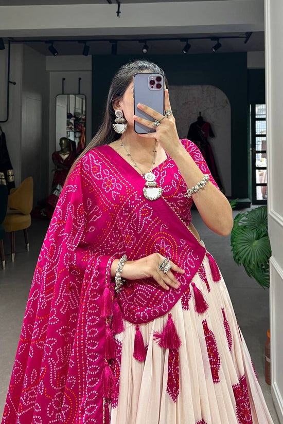 TRADITIONAL BANDHEJ PRINT LEHENGA CHOLI