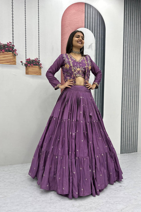Classic Royal  Lehenga with Floral Embroidery”