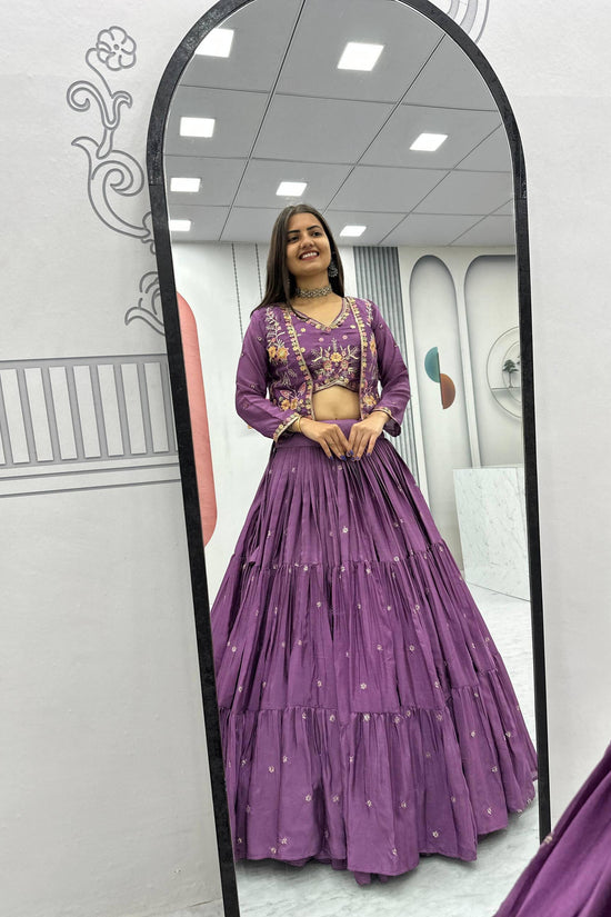 Classic Royal  Lehenga with Floral Embroidery”