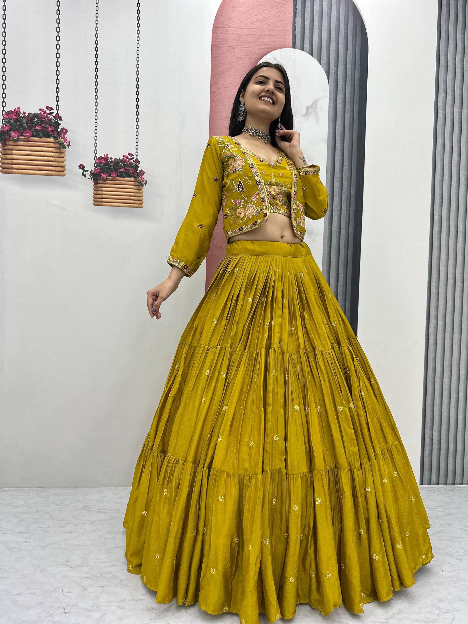 Classic Royal  Lehenga with Floral Embroidery”