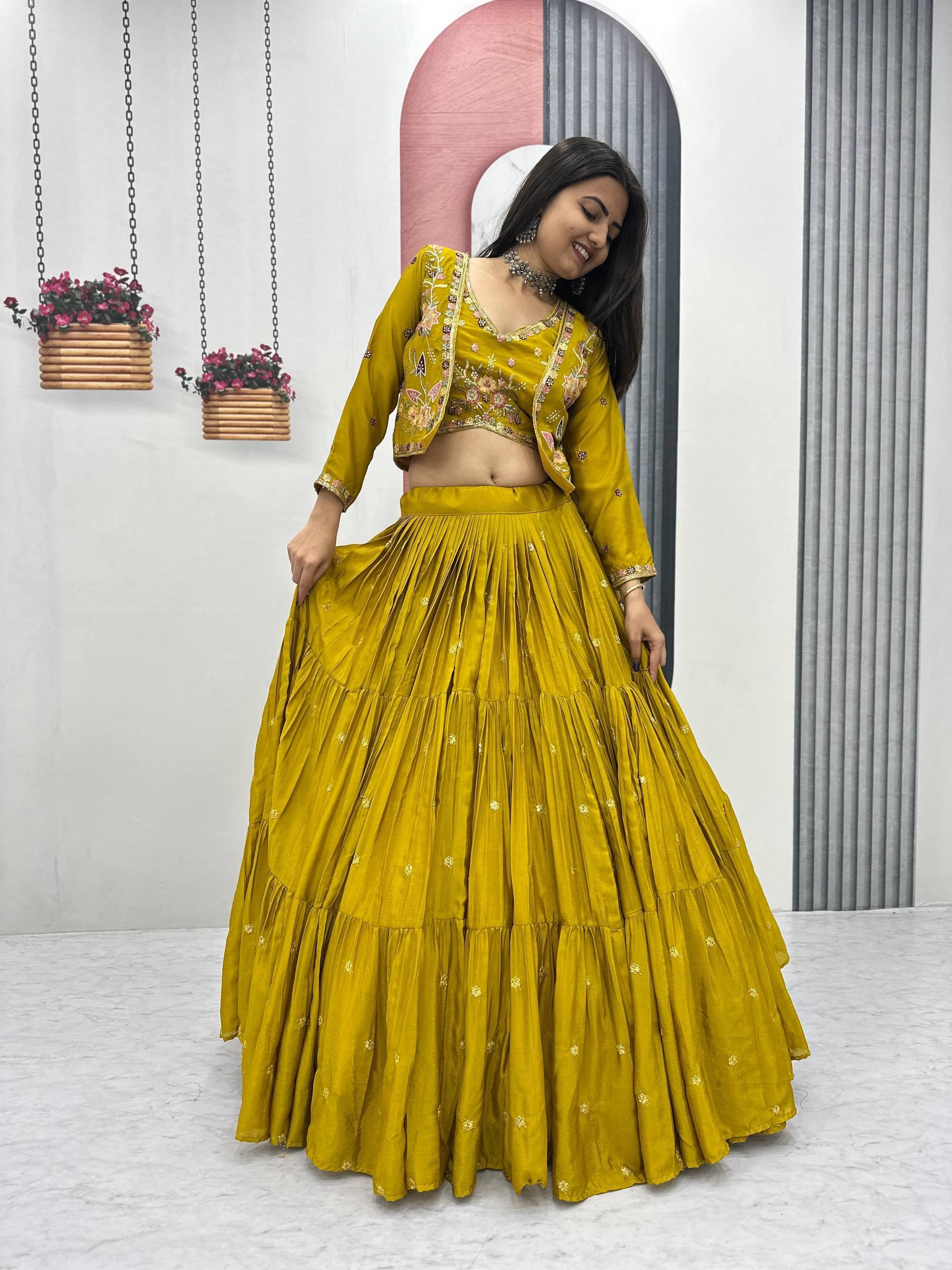 Classic Royal  Lehenga with Floral Embroidery”