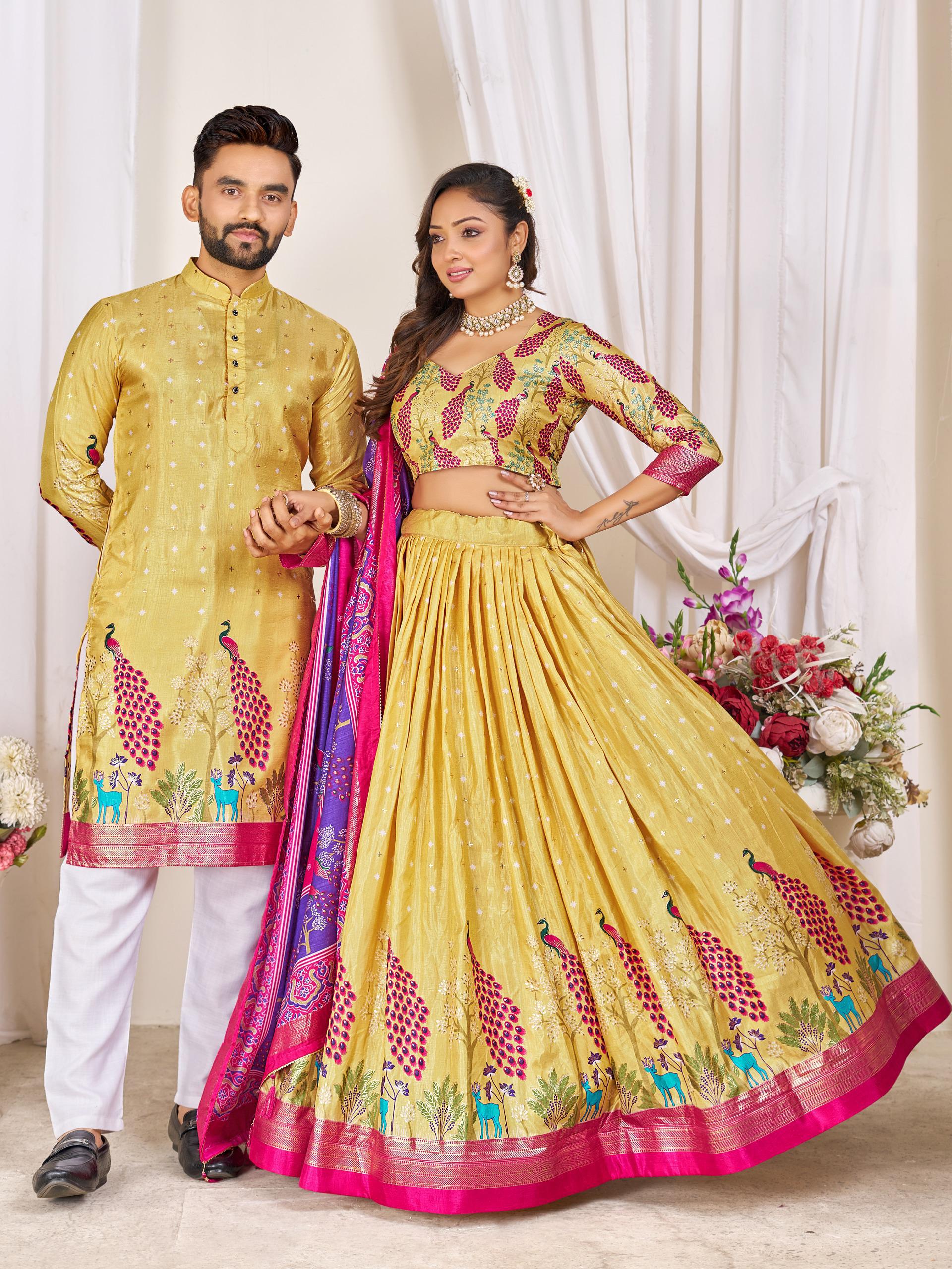 Couple Combo (Men's Kurta & Women Lehenga) For Festival Season👩🏻❤️👨🏼💃🏻
