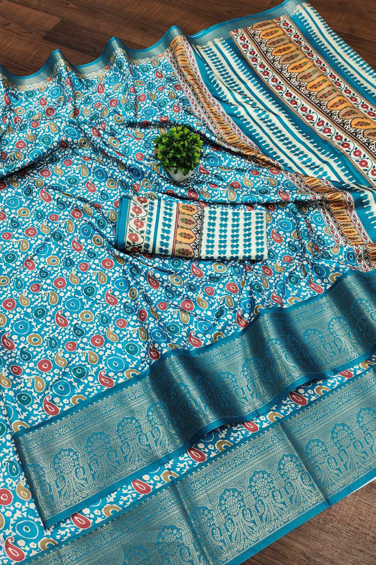 Soft Dola silk Digital Printed Kalamkari sarees