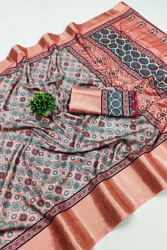 Soft Dola silk Digital Printed Kalamkari sarees
