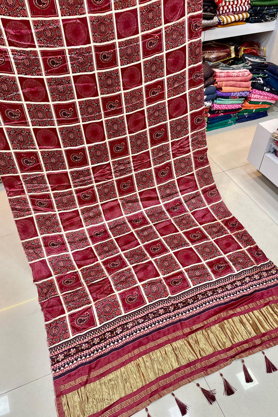 Ajrakh Silk Dupatta