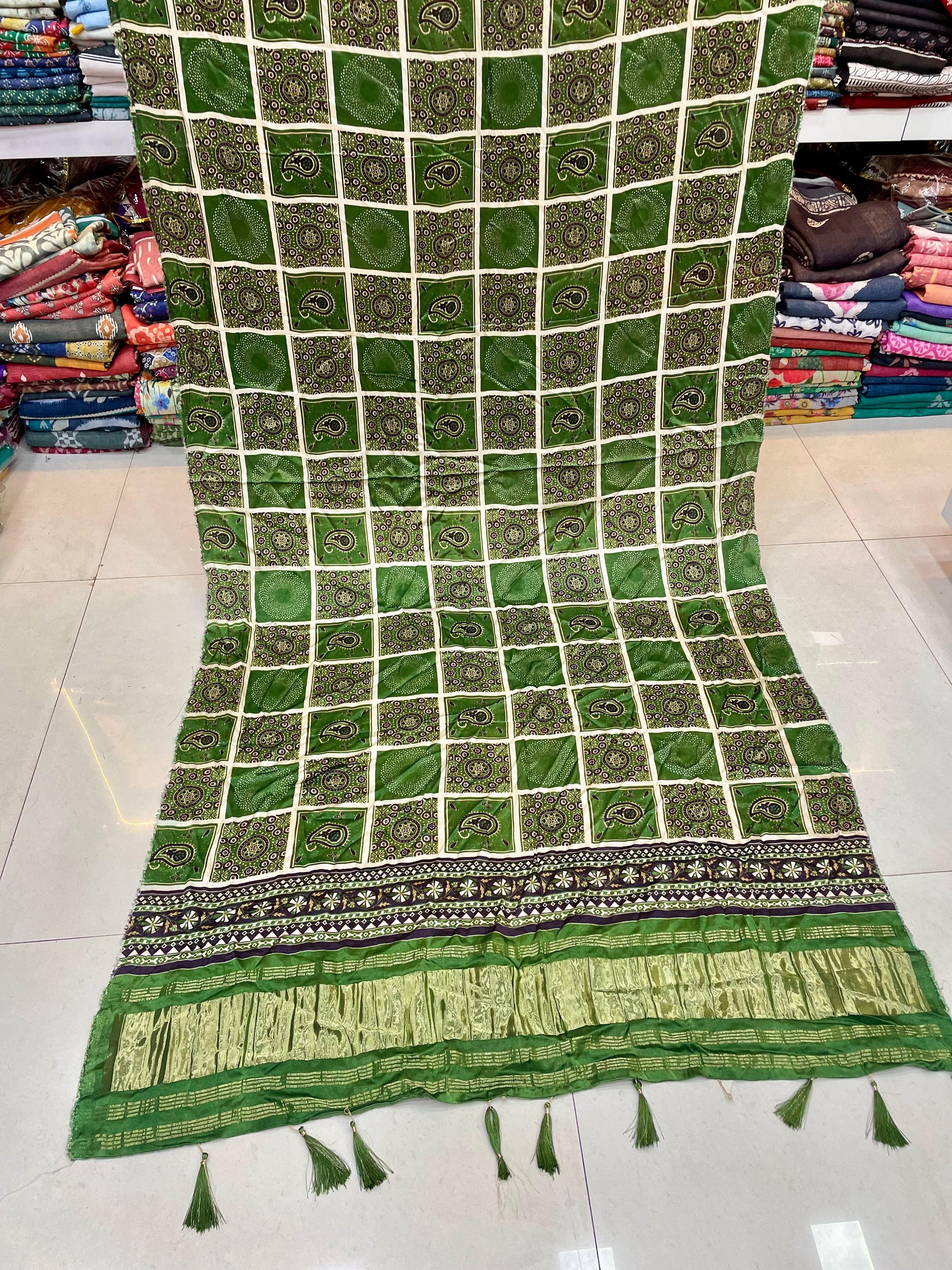 Ajrakh Silk Dupatta