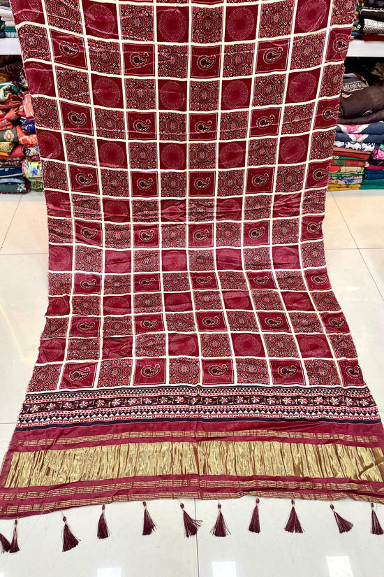Ajrakh Silk Dupatta