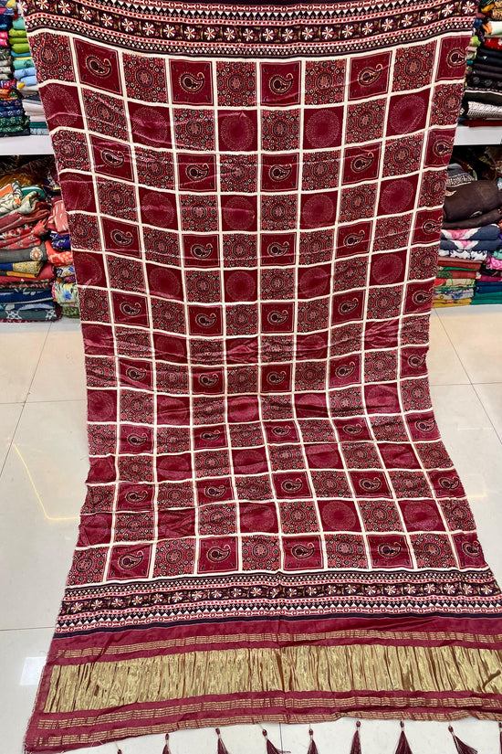 Ajrakh Silk Dupatta