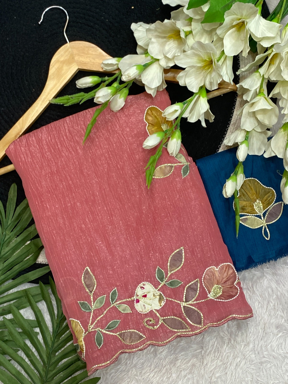 Star georgette with beautiful hand work saree