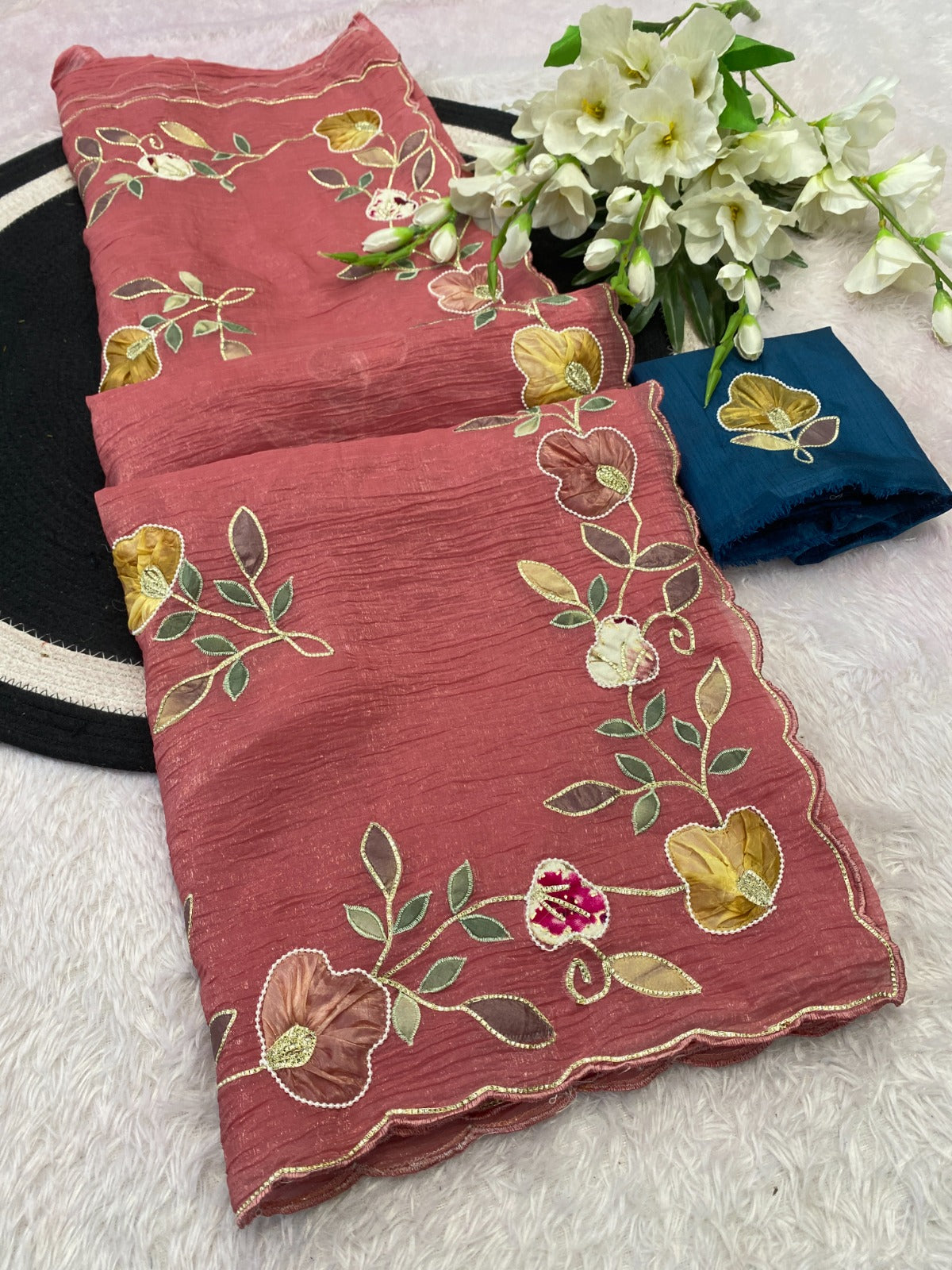 Star georgette with beautiful hand work saree