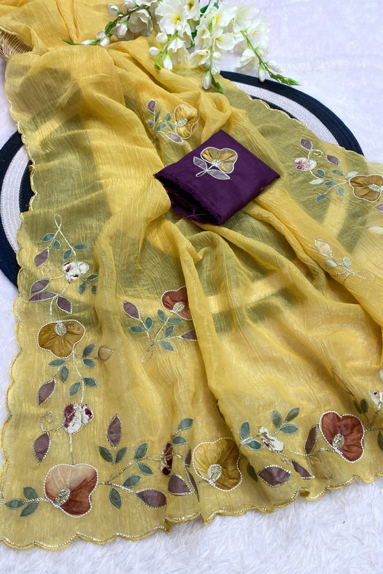 Star georgette with beautiful hand work saree