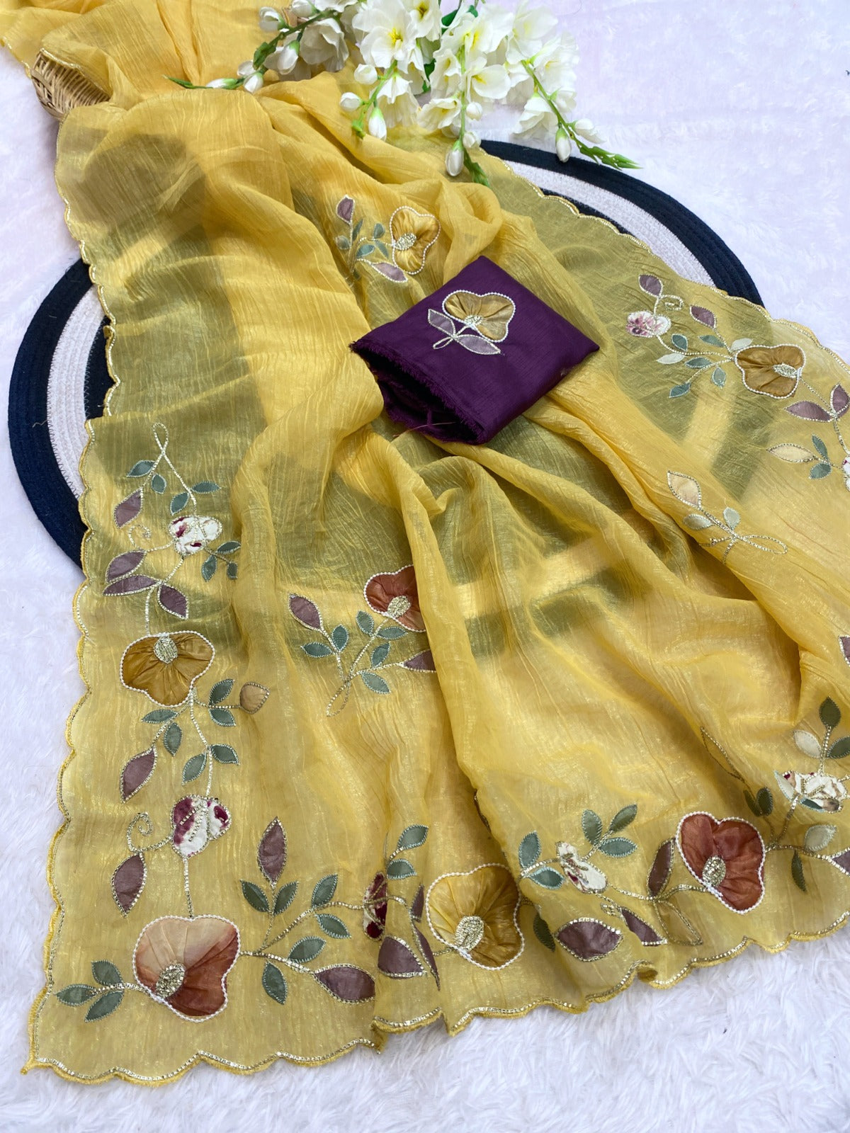 Star georgette with beautiful hand work saree