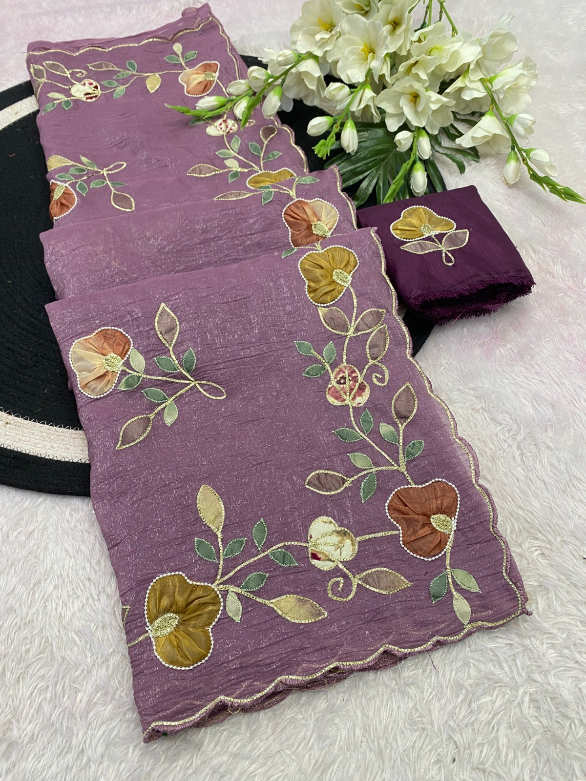 Star georgette with beautiful hand work saree