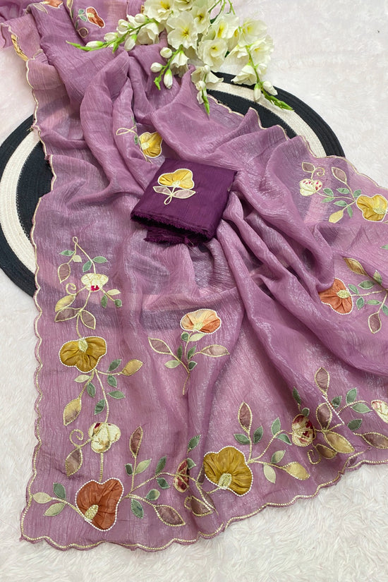 Star georgette with beautiful hand work saree