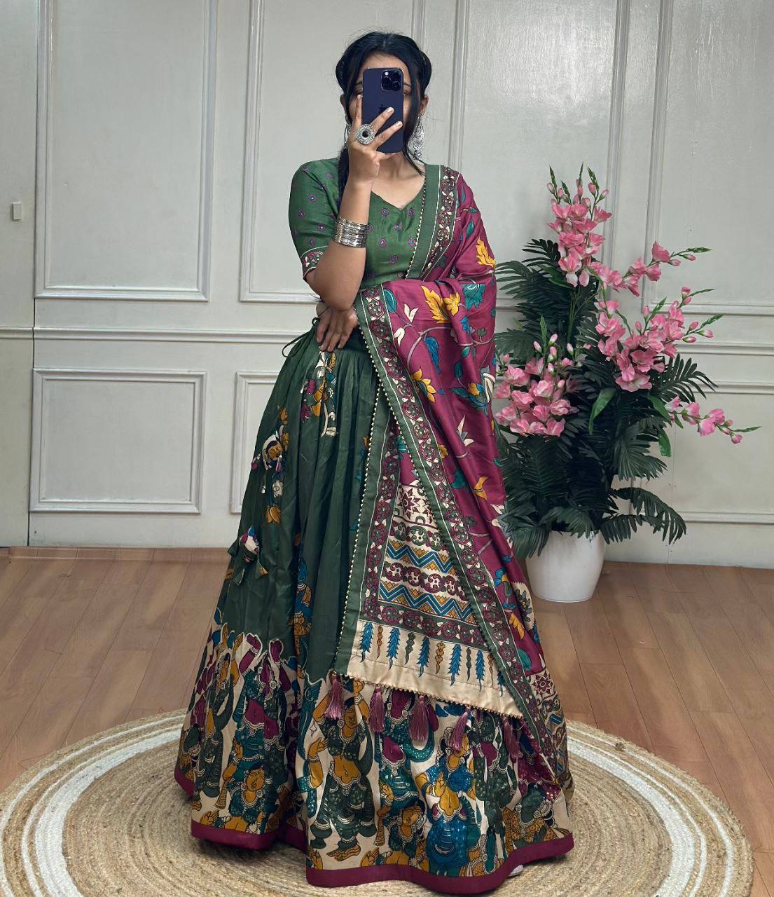 Bandhej And Ajarakh Print Lehenga
