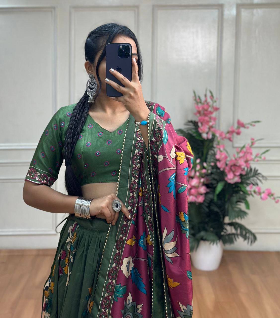 Bandhej And Ajarakh Print Lehenga