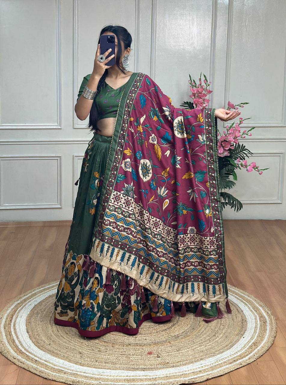 Bandhej And Ajarakh Print Lehenga