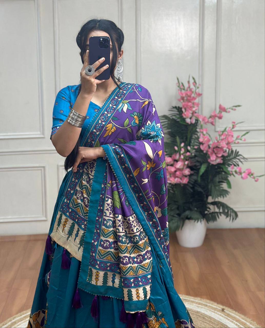 Bandhej And Ajarakh Print Lehenga
