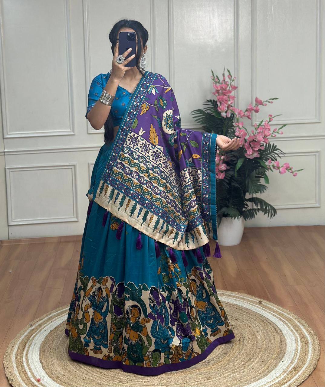 Bandhej And Ajarakh Print Lehenga