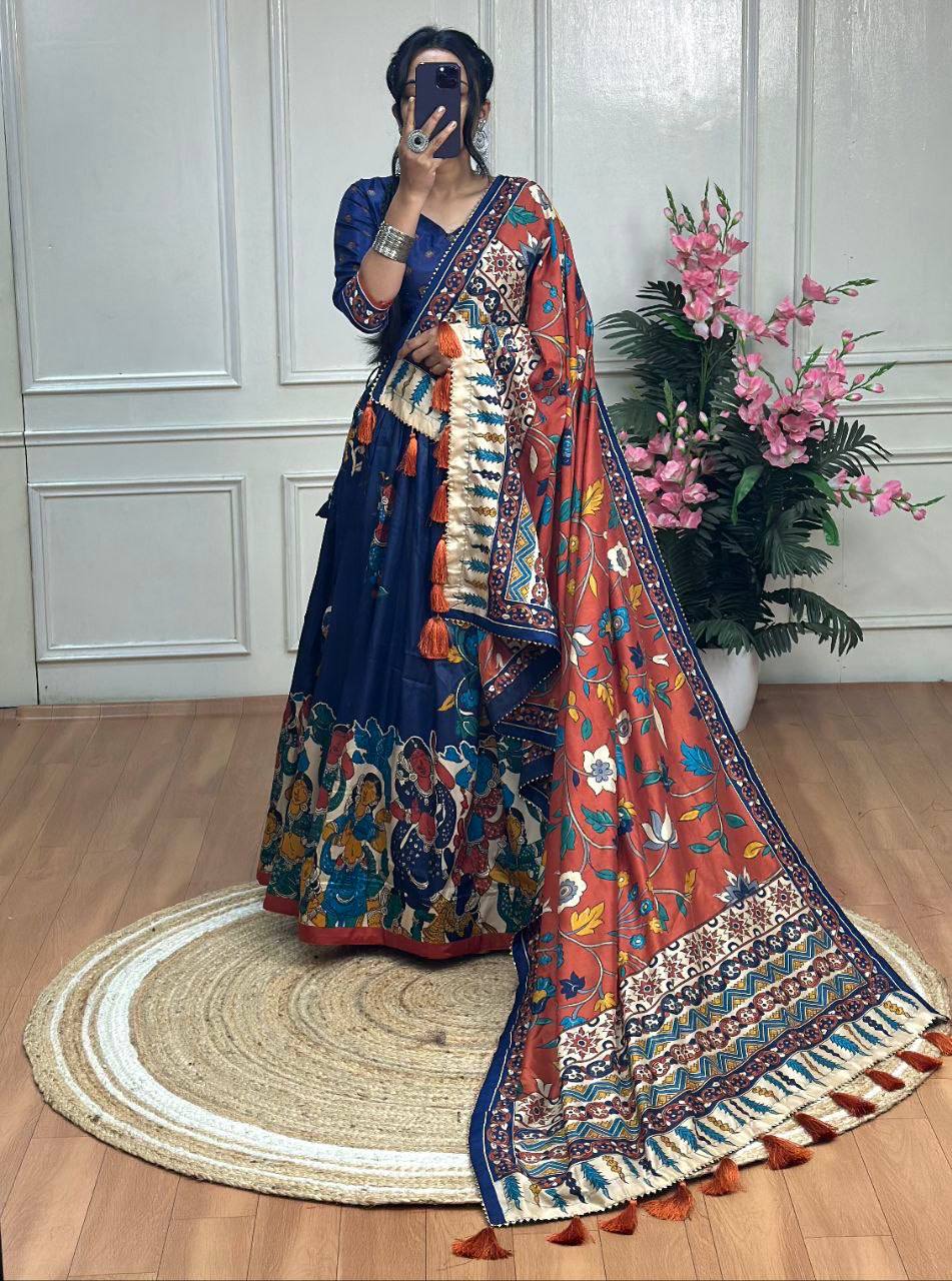 Bandhej And Ajarakh Print Lehenga