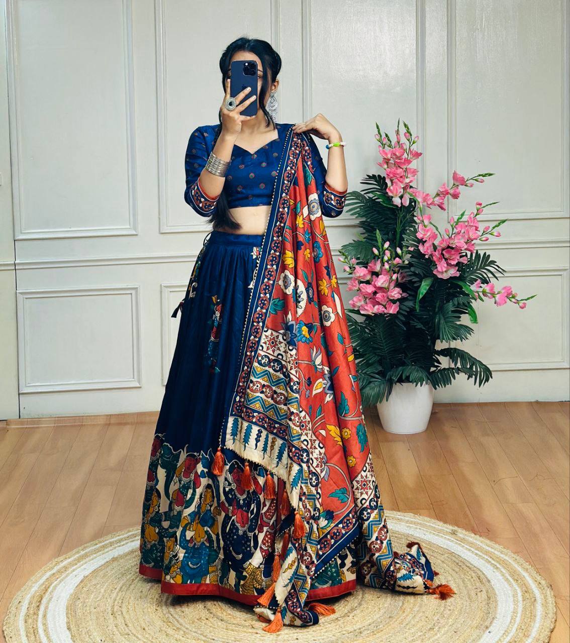 Bandhej And Ajarakh Print Lehenga