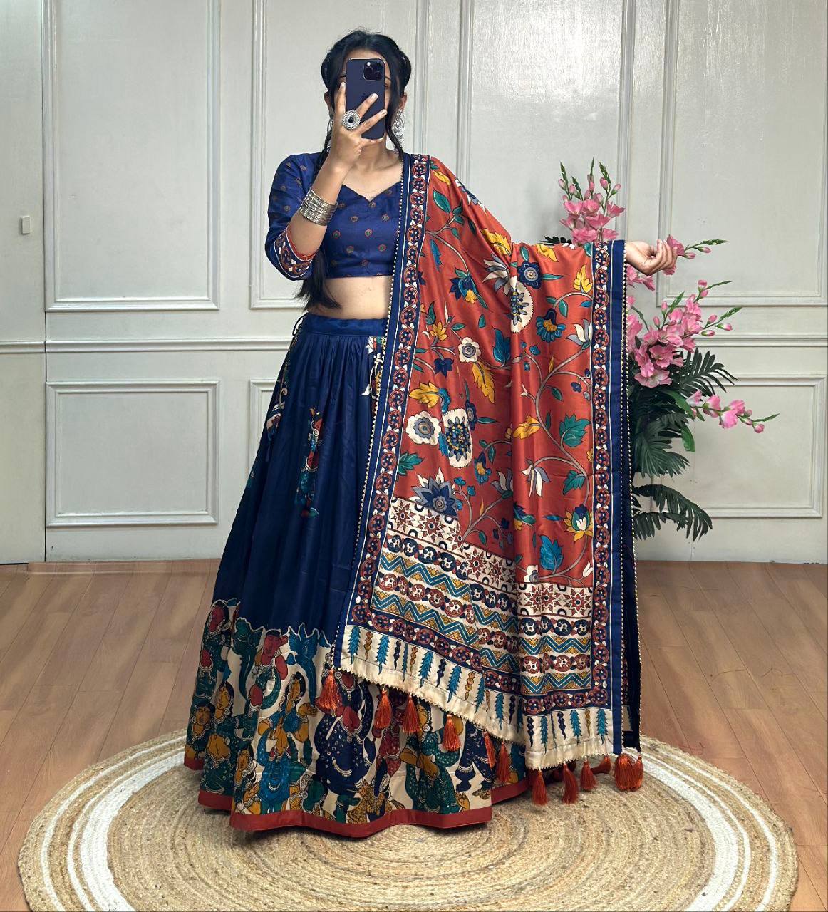 Bandhej And Ajarakh Print Lehenga