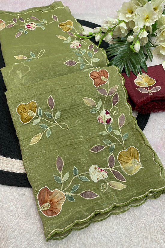 Star georgette with beautiful hand work saree