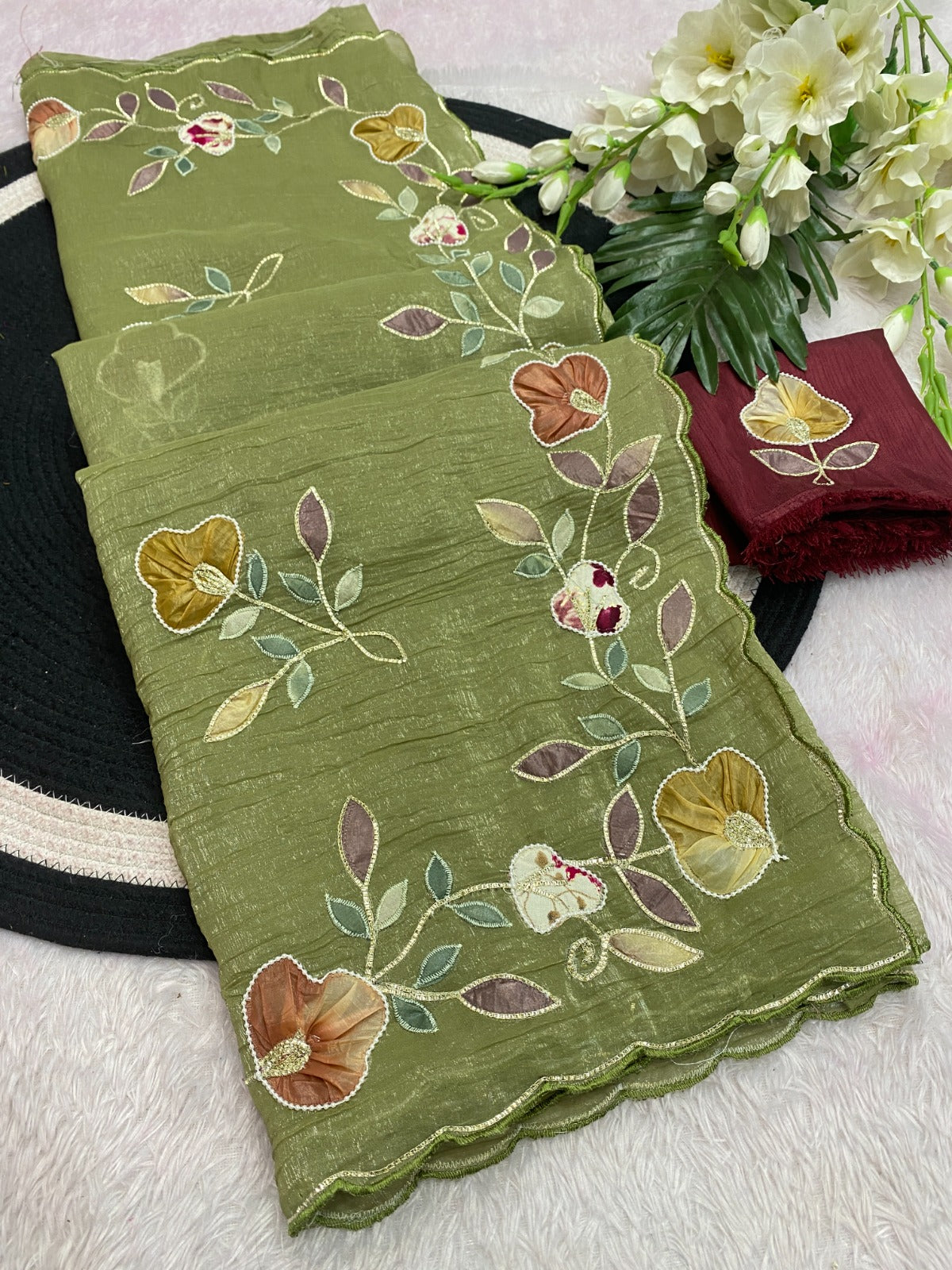 Star georgette with beautiful hand work saree