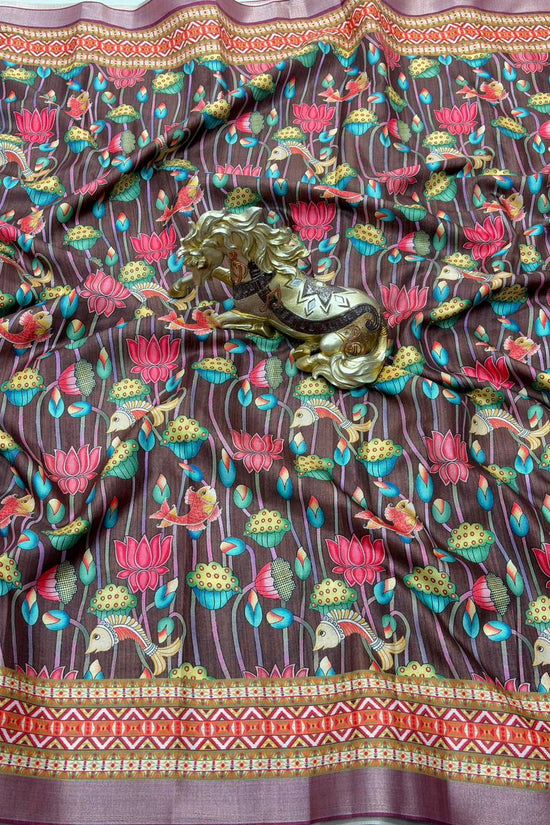 SOFT TUSSAR SILK PRINTED SAREE KALAMKARI COLLECTIONS