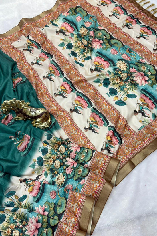 SOFT TUSSAR SILK PRINTED SAREE KALAMKARI COLLECTIONS