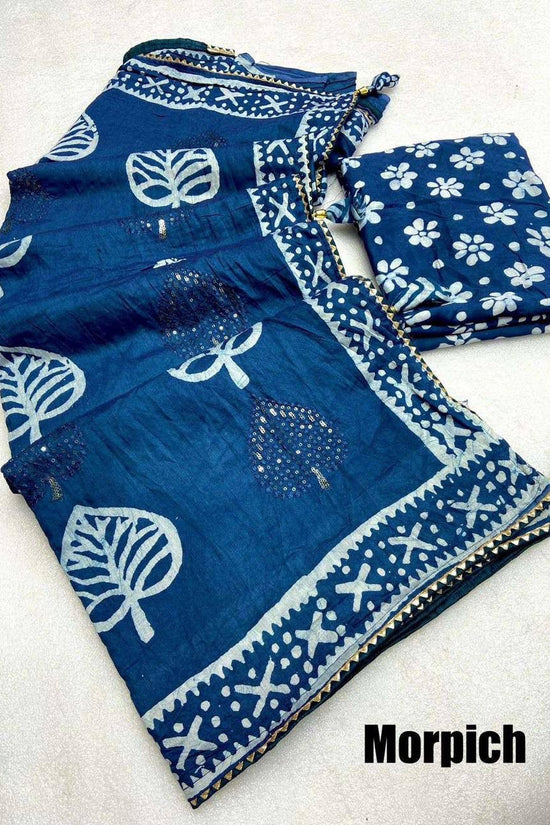 Batik print seqance star Party Wear Saree