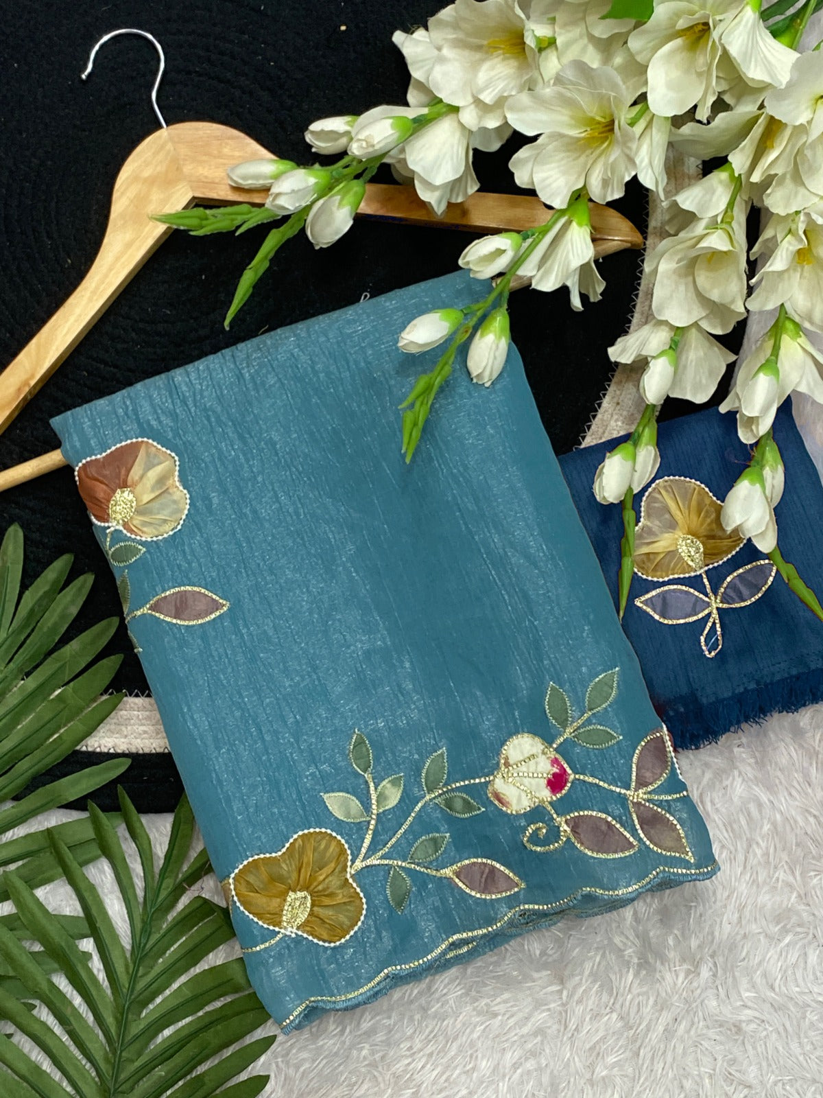 Star georgette with beautiful hand work saree