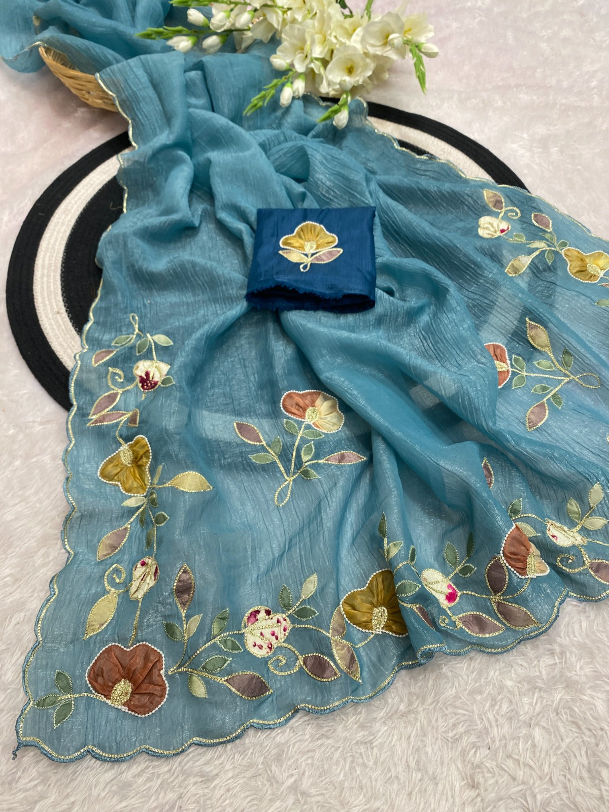 Star georgette with beautiful hand work saree