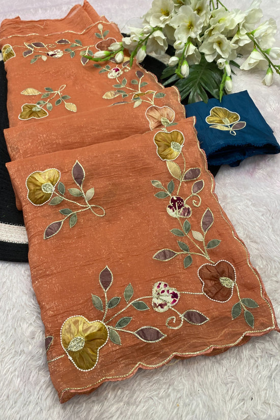 Star georgette with beautiful hand work saree