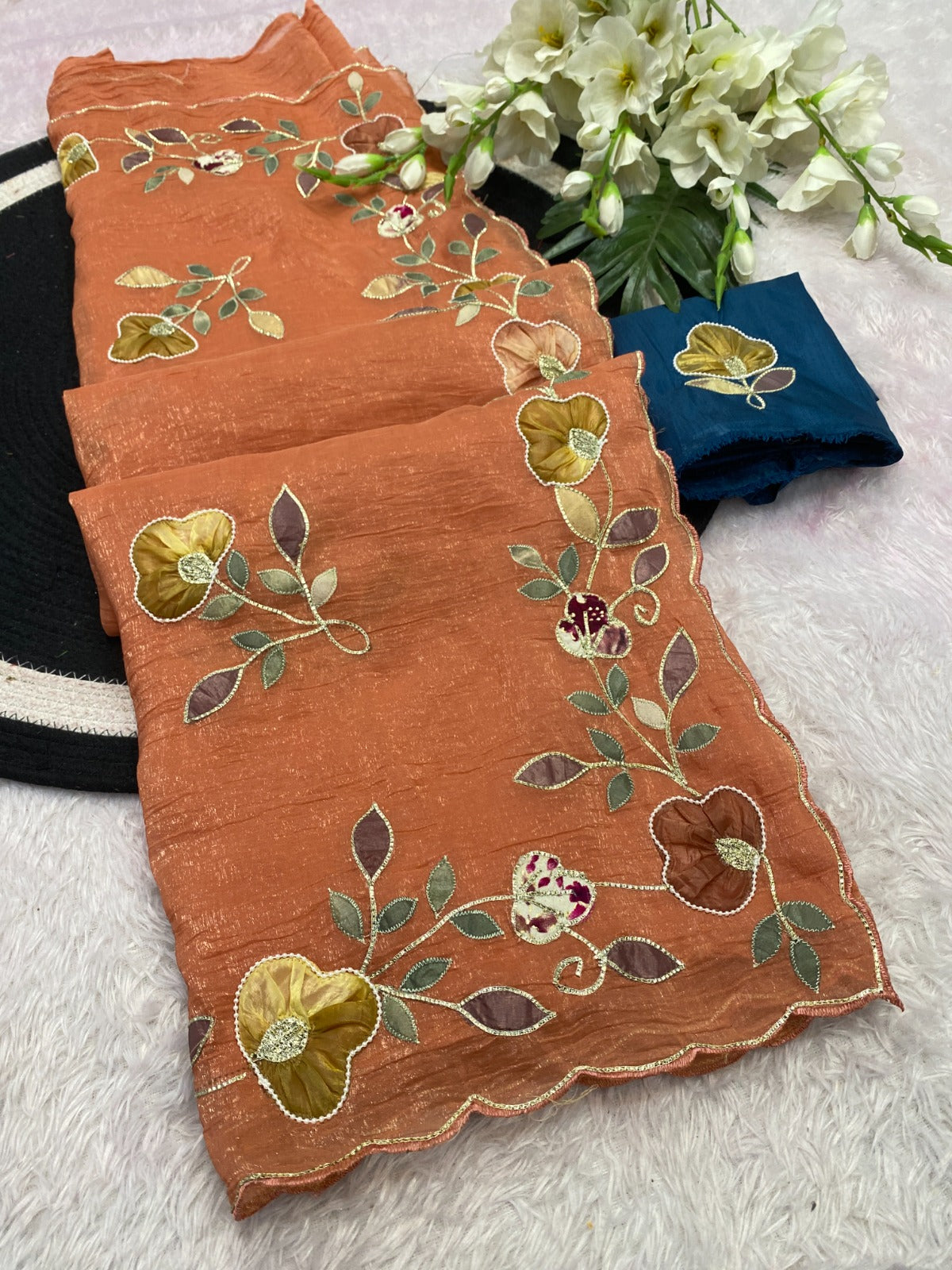 Star georgette with beautiful hand work saree