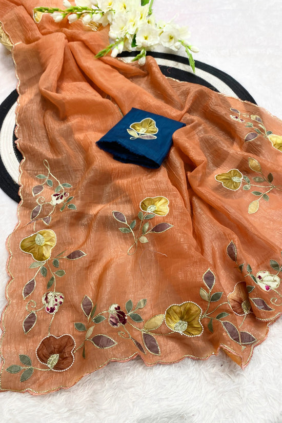 Star georgette with beautiful hand work saree