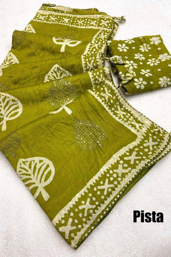 Batik print seqance star Party Wear Saree