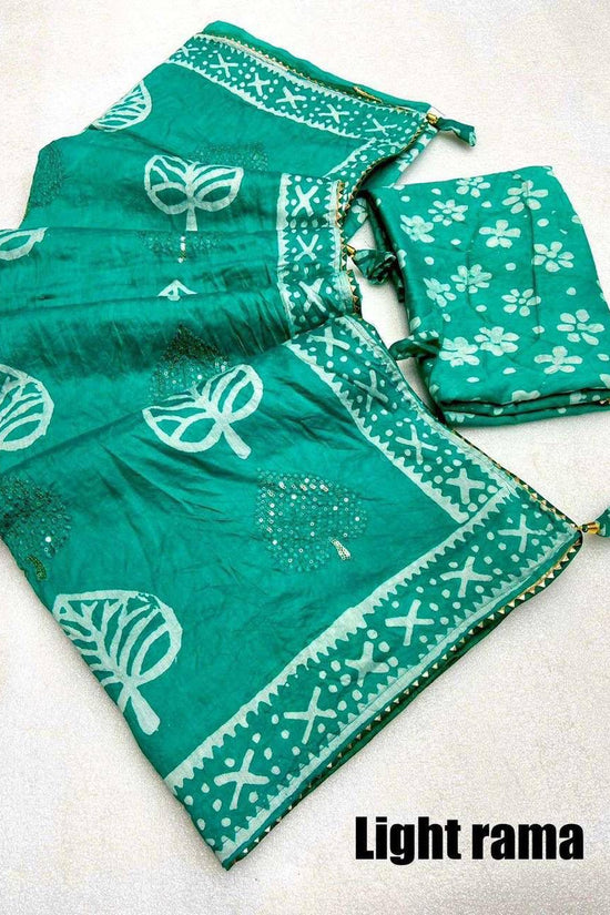Batik print seqance star Party Wear Saree