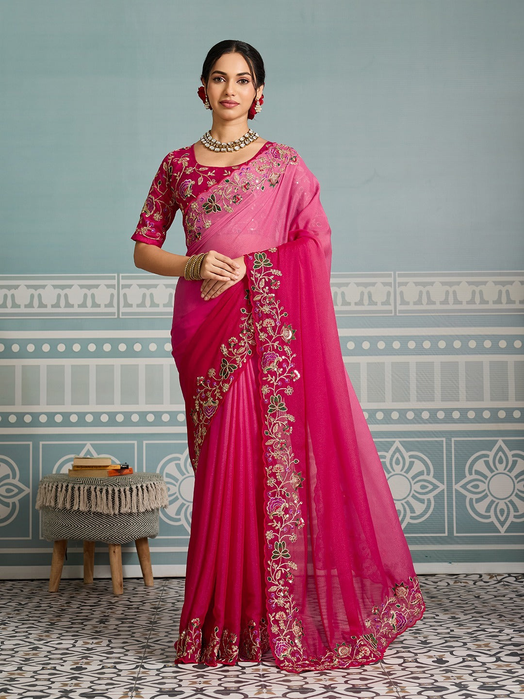 Party Wear Soft Star Georgette Saree
