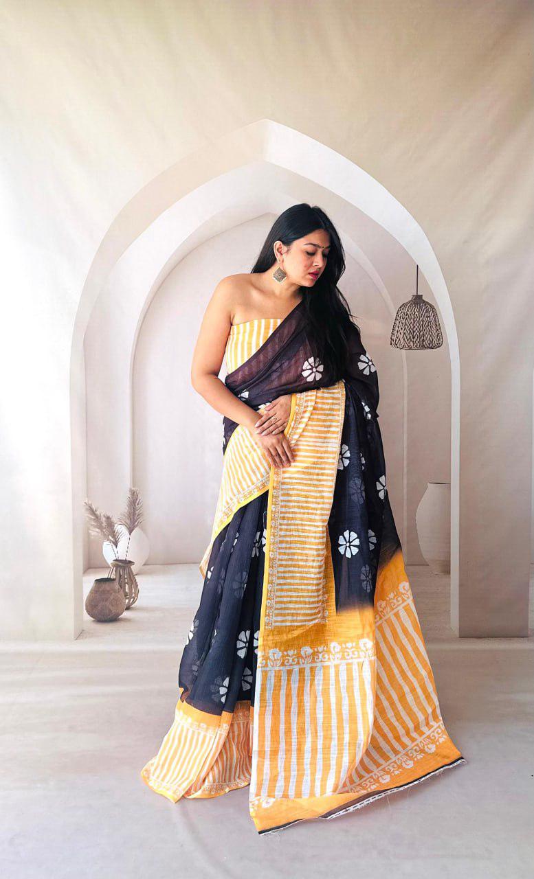 Linen silk cotton sarees
