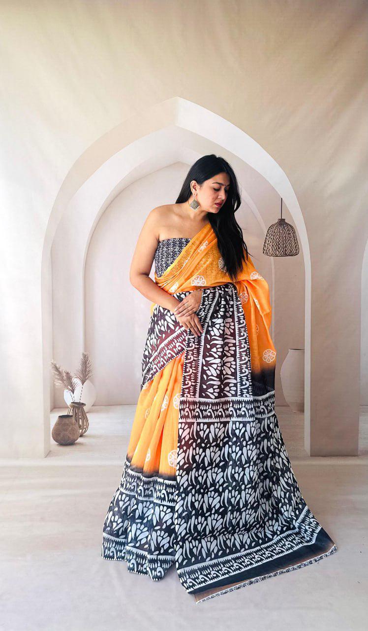 Linen silk cotton sarees